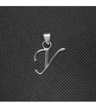 PE001443 Sterling Silver Pendant Charm Letter У Cyrillic Solid Genuine Hallmarked 925